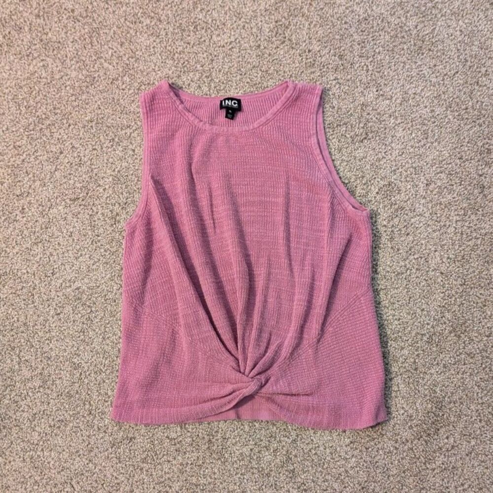 INC International Concepts Cotton Linen Sweater Tank